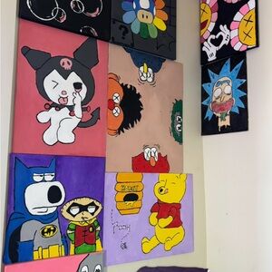 Colorful Cartoon Art Canvas Set